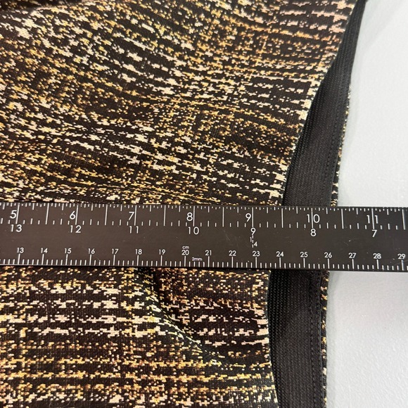 ANNE KLEIN Womens XXS Plaid Pants Black Gold Straight Leg Stretch Slim Fit New - Picture 13 of 15